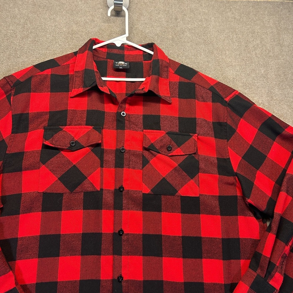 Yago Flannel Shirt Men's 3XL Buffalo Plaid Long Sleeve Button Up Lumberjack